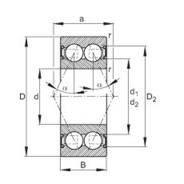 FAG Angular contact ball bearings - 3218-B-2RS-TVH