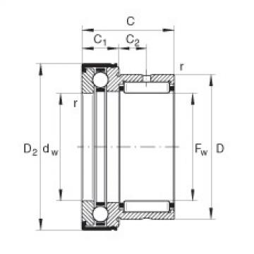 FAG Needle roller/axial ball bearings - NKX17-Z-XL