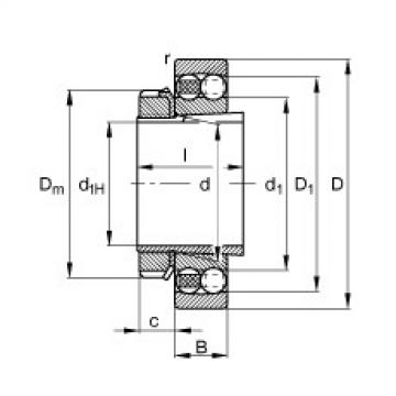 FAG Self-aligning ball bearings - 1211-K-TVH-C3 + H211