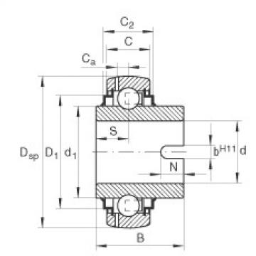 FAG Radial insert ball bearings - GLE70-XL-KRR-B