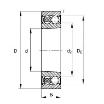 FAG Self-aligning ball bearings - 2208-K-2RS-TVH-C3
