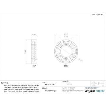 FAG Bearings FAG 7206B-TVP Angular Contact Ball Bearing, Single Row, Open, 40°