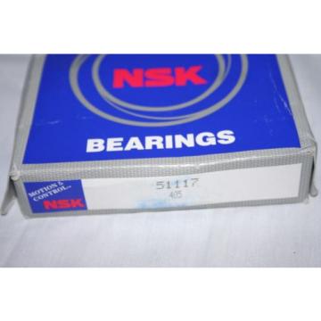 New NSK 51117 Thrust Bearing Single Row 3 Piece Grooved Race 85mm Bore