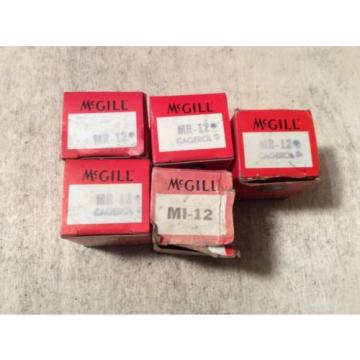 5- MCGILL /bearings #MI-12 ,30 day warranty, free shipping lower 48