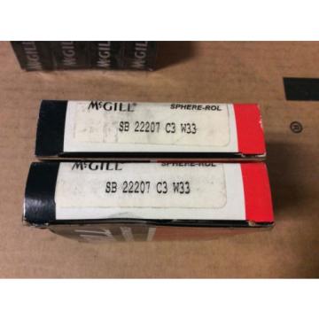 2-McGILL bearings# SB 22207 C3 W33 ,Free shipping to lower 48, 30 day warranty