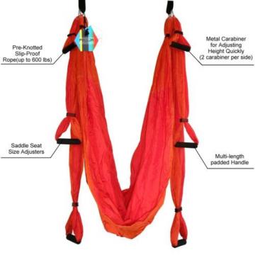 Multi-function Bearing Deluxe Dichromatic Adjustable Yoga Swing Aerial Hammock