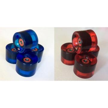 60mm 78A Skateboard Longboard Wheels  with Bearing Abec 9 Clear Multi Color