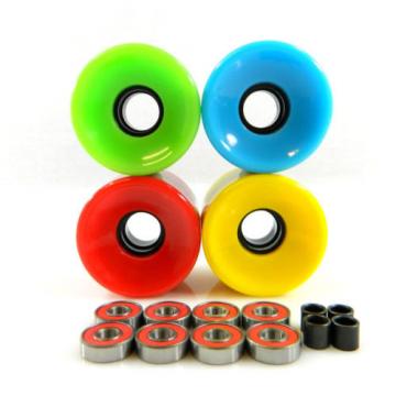 Blank 65mm Longboard Cruiser Multi Color Wheels + ABEC 7 Bearing  + Spacers