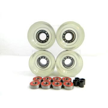 Blank 65mm Longboard Cruiser Multi Clear Color Wheels + ABEC 7 Bearing + Spacers