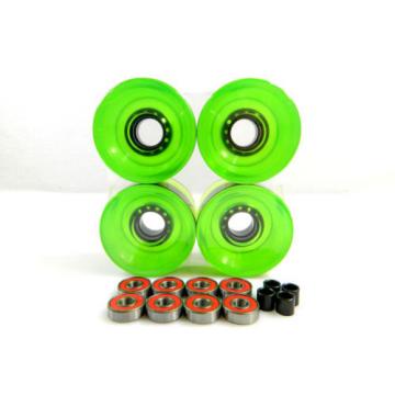 Blank 65mm Longboard Cruiser Multi Clear Color Wheels + ABEC 7 Bearing + Spacers