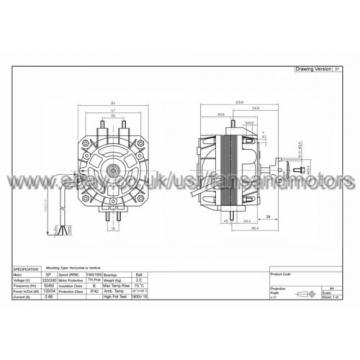 34w Multifit (Multi Fit) Fan Motor, Universal fan motor. Sleeve Bearing.