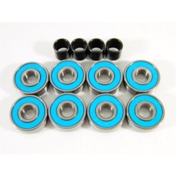 24 pack (192 pcs) Skateboard 608 Inline Multi Color ABEC 7 Bearings + 96 Spacers