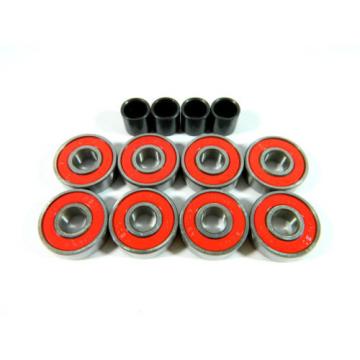 24 pack (192 pcs) Skateboard 608 Inline Multi Color ABEC 7 Bearings + 96 Spacers