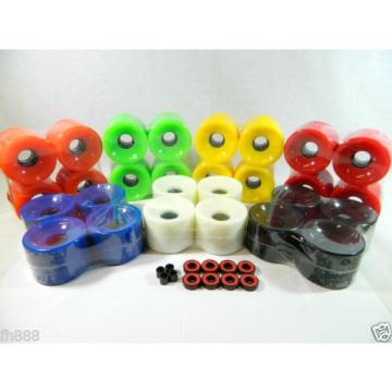 Blank 65mm Longboard Cruiser Multi Color Wheels + ABEC 7 Bearing  + Spacers