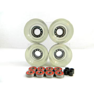 Blank 60mm Longboard Cruiser Multi Clear Color Wheels + ABEC 7 Bearing + Spacers