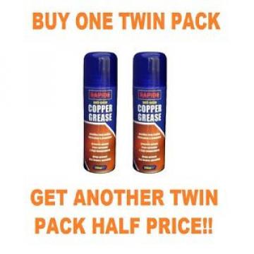 2 x Copper Grease 200ml Spray Cans Multi Purpose Anti Seize High Temperature