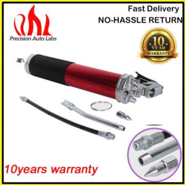 Quality Heavy Duty Grease Gun 4,500 PSI Anodized Pistol Grip with Flex Hose RED