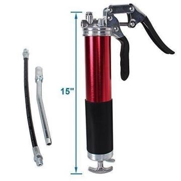 Quality Heavy Duty Grease Gun 4,500 PSI Anodized Pistol Grip with Flex Hose RED