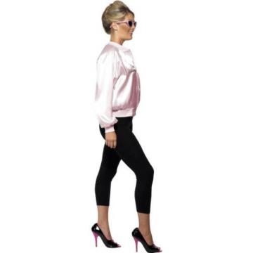 Grease Pink Ladies Jacket Costume Adult Womens Lady 1950s Fancy Dress Outfit