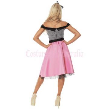 1950s 50s Grease Poodle Vintage Rock Polka Roll Dot Skirt Fancy Dress Costume