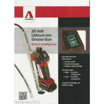 (1) New,ALEMITE 596-B 20 Volt Lithium-Ion 2-Speed Grease Gun - 2 Batteries/case