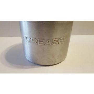 VINTAGE ALUMINUM GREASE CAN BLACK KNOB ON LID 4&#034; TALL