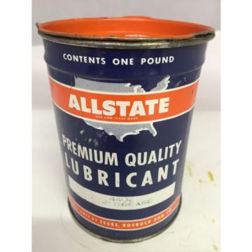 VINTAGE ADVERTISING 1 LB ALLSTATE PREMIUM QUALITY LUBRICANT GREASE CAN 879-G