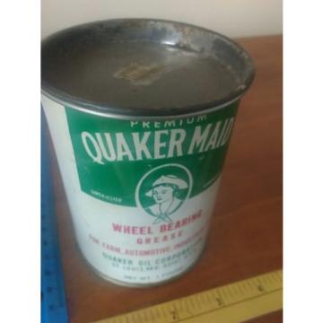 Quaker maid farm grease metal oil can vtg petroleum gas collectible auto