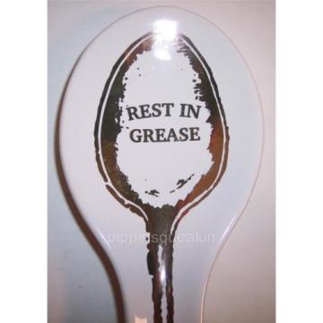 Victoria&#039;s Table Spoon Rest Cream Ceramic Gold Print   Rest In Grease