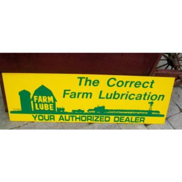 HUGE FARM LUBE / GREASE DEALER OIL SIGN - LUBRICATION FOR ALL FARM EQUIPMENT