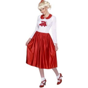 50s Grease Sandy Costume Red Rydell High Cheerleader 1950s Fancy Dress Up