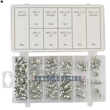 110pc Assorted Hydraulic Brake Metric Grease Nipple Assortment Set Fittings