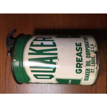 Quaker-- 5 lb Grease Can--Vintage--Quaker Oil Corporation--Rare