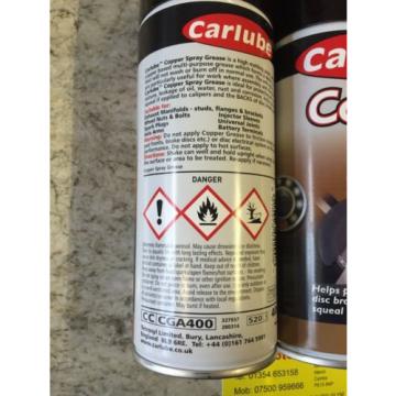 Carlube Copper Grease Aerosol 400ml X 3 Water Heat Acid Protection Spray CGA400