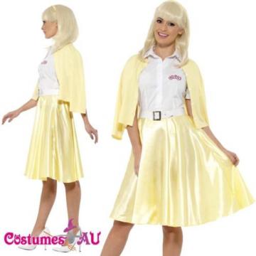 Ladies Grease Good Sandy Costume Licensed 1950s 50s Yellow Party Fancy Dress