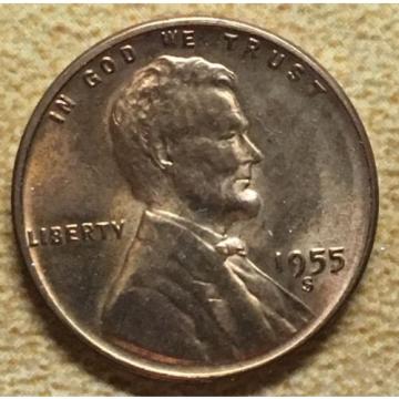 1955-S Lincoln Wheat Penny Cent Grease Filled Dye Error Free Shipping