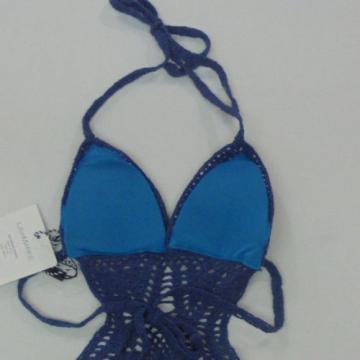 Lisa Maree Women&#039;s The Grease Monkey Crocheted Swimsuit Blue HM7 Size XS NWT