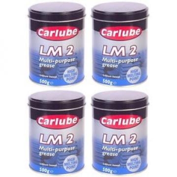 4 x Carlube LM 2 Multi-Purpose Grease Lithium Based High Melting Point 500g