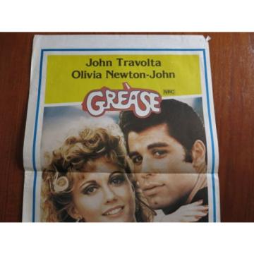 GREASE Original Australian Daybill Movie Poster John Travolta Olivia Newton-John