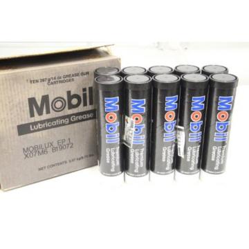 Lot of 10) Mobil MobilGrease Mobilux Premium Lubricating Grease 14 Oz Cartridges