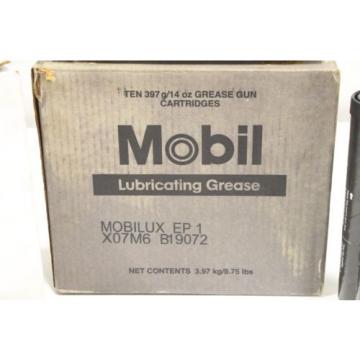 Lot of 10) Mobil MobilGrease Mobilux Premium Lubricating Grease 14 Oz Cartridges