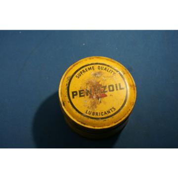 Old Vintage Unique Pennzoil lubricant grease round tin can 1 lb.