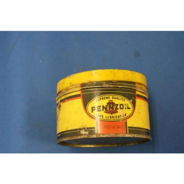 Old Vintage Unique Pennzoil lubricant grease round tin can 1 lb.