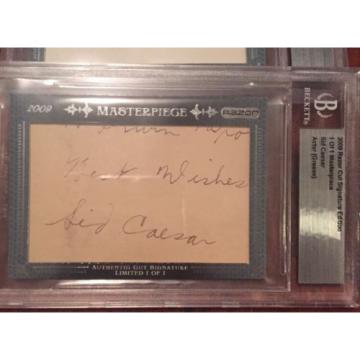 2009 RAZOR CUT SIGNATURE 1/1 AUTO SID CAESAR 1 Of 1 MASTERPIECE GREASE MOVIE SP