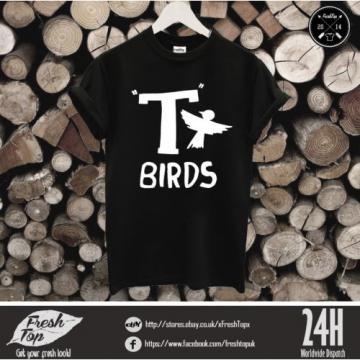 T-Birds T Shirt John Travolta Grease Rydell High Stag Movie Fancy Dress Tbirds