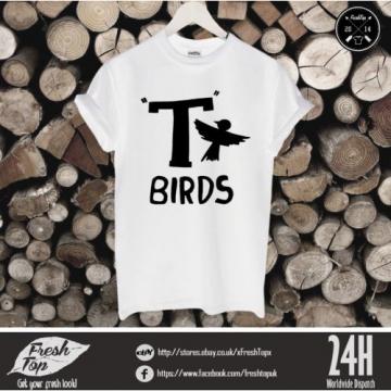 T-Birds T Shirt John Travolta Grease Rydell High Stag Movie Fancy Dress Tbirds