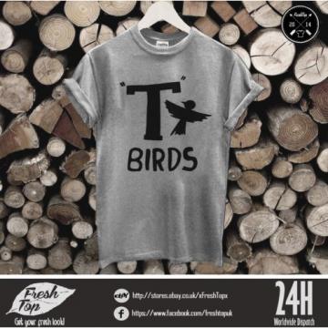 T-Birds T Shirt John Travolta Grease Rydell High Stag Movie Fancy Dress Tbirds