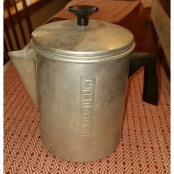Vintage Foley Aluminum &amp; Bakelite Grease Can With Strainer~ Coffee Pot Shaped