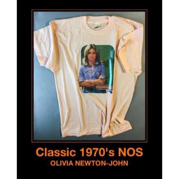 RARE 70&#039;s VTG OLIVIA TON JOHN grease Travolta Country Music Rock NOS T-shirt