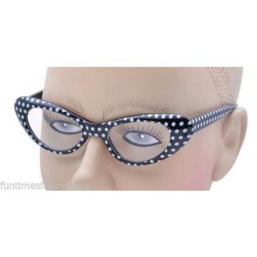 Polka Dot 1950&#039;s Style Glasses 50&#039;s Rock n Roll Fancy Dress Grease 4 Colours